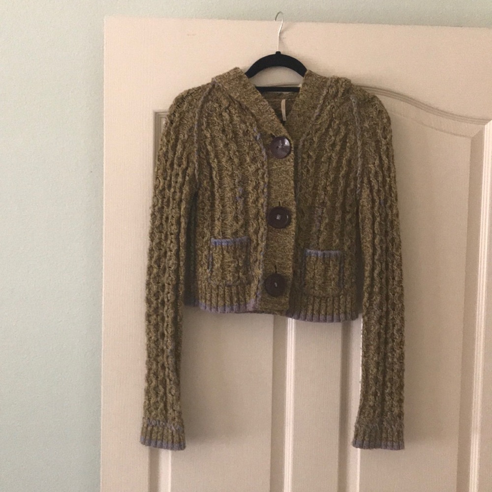Free People Cropped Hooded Sweater